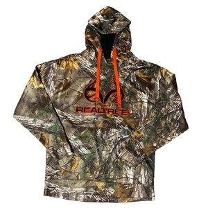 Realtree Men’s Camo Hoodie Orange Logo Approx. Medium